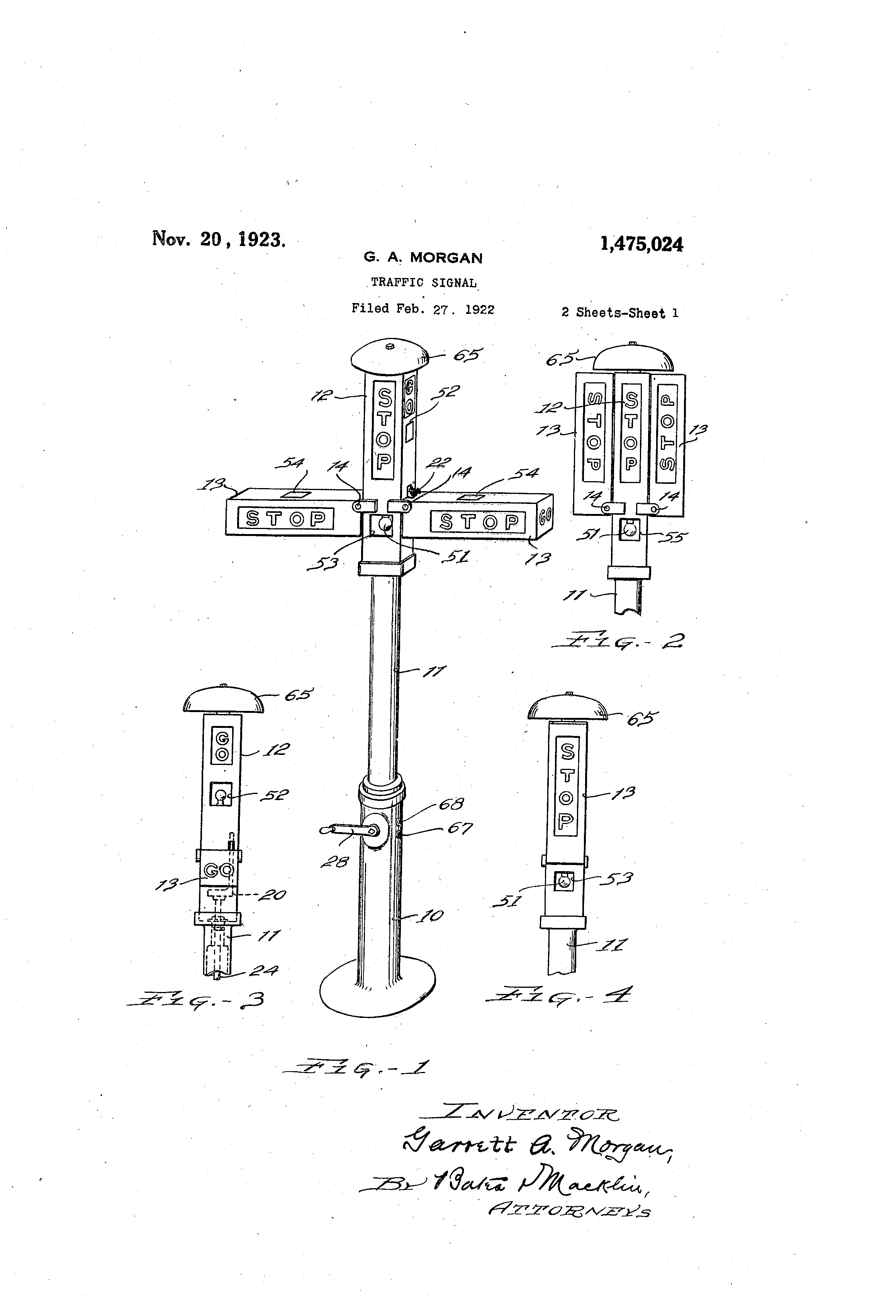 Garrett Morgan Traffic Signal Patent